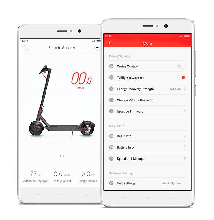 patinete electrico xiaomi app control