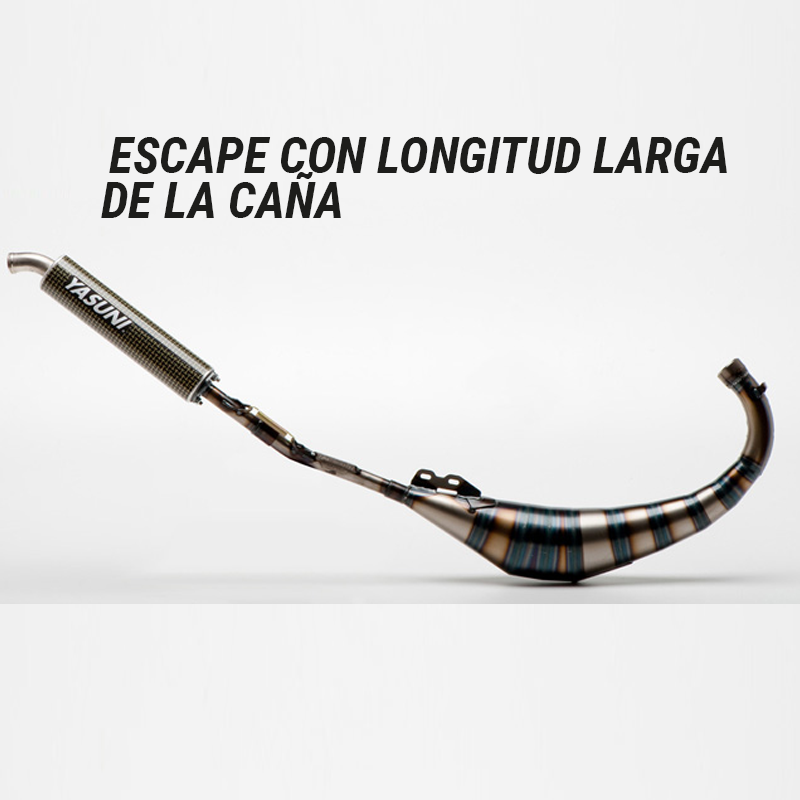 escape con longitud larga de la caña