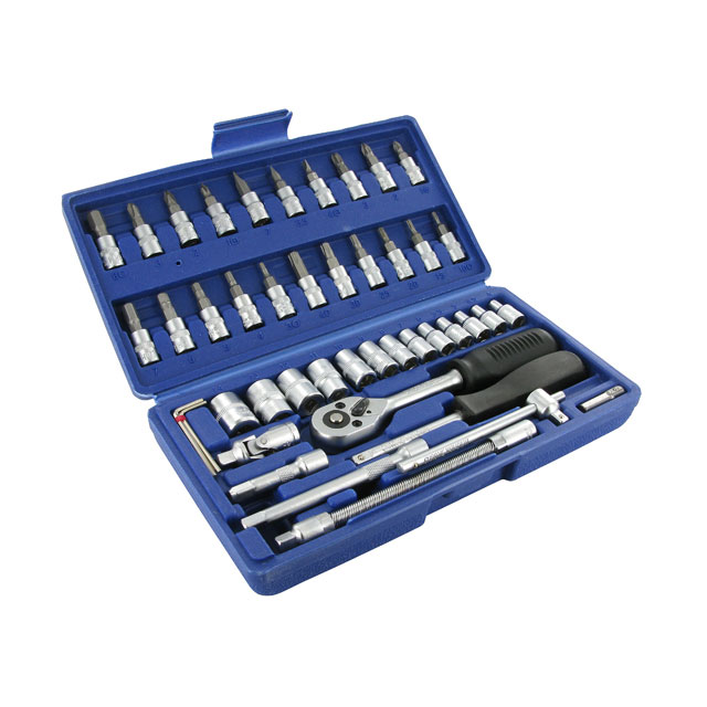 ESTUCHE DE LLAVES DE TUBO (VASO) MOTOFORCE 46 UNIDADES