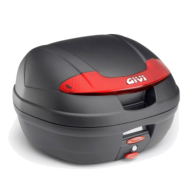 baul monolock e340 vision catadriopticos rojo 34 lts givi
