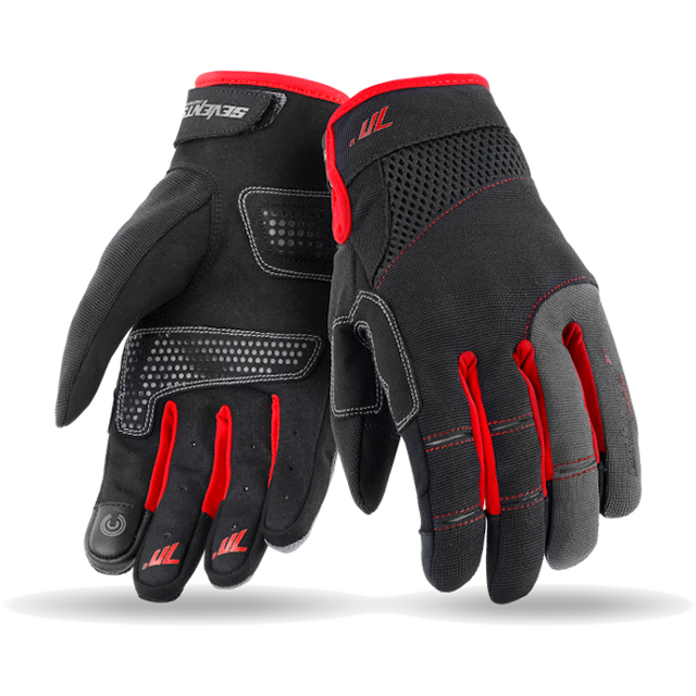 guante seventy 70 sd c48 verano urban hombre negro rojo